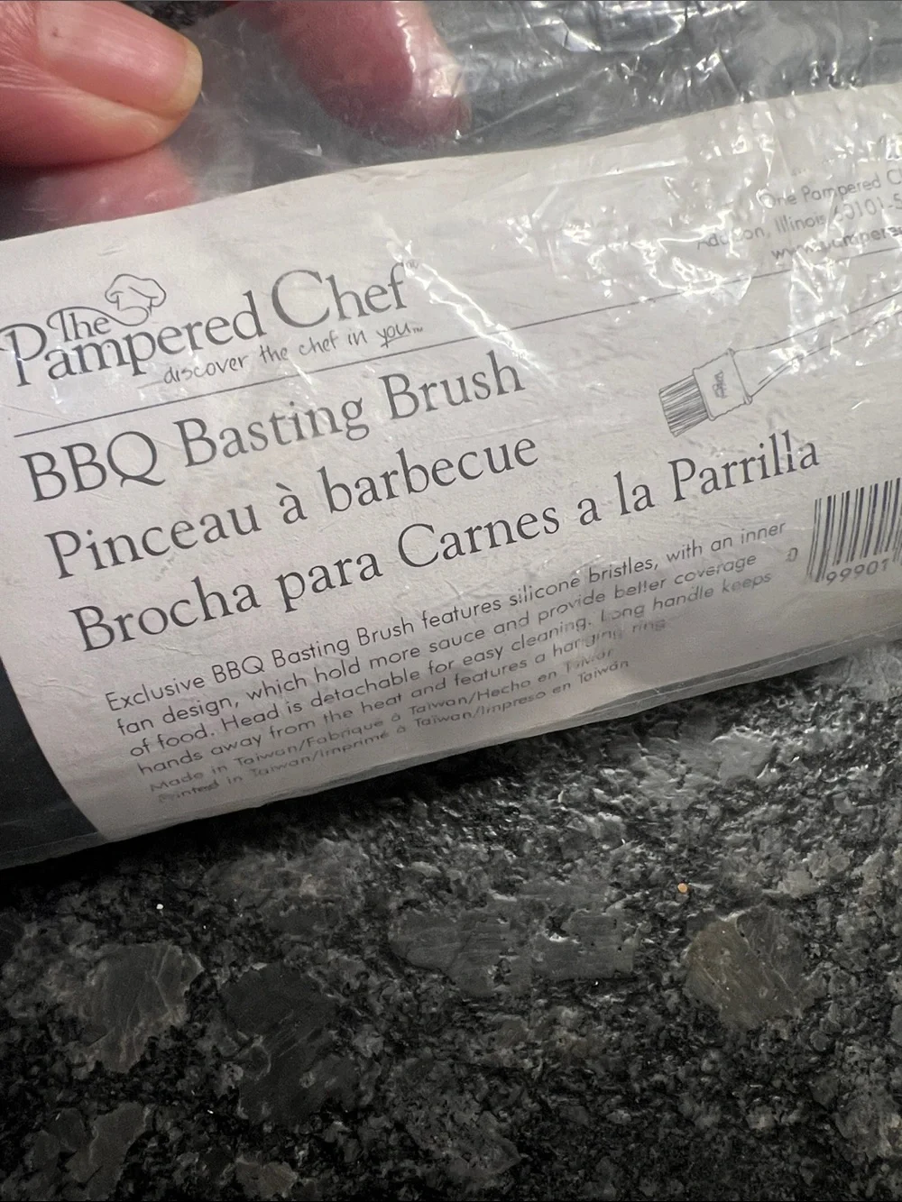 Pampered Chef Stainless Steel BBQ Spatula with Bottle Opener - And Basting Brush